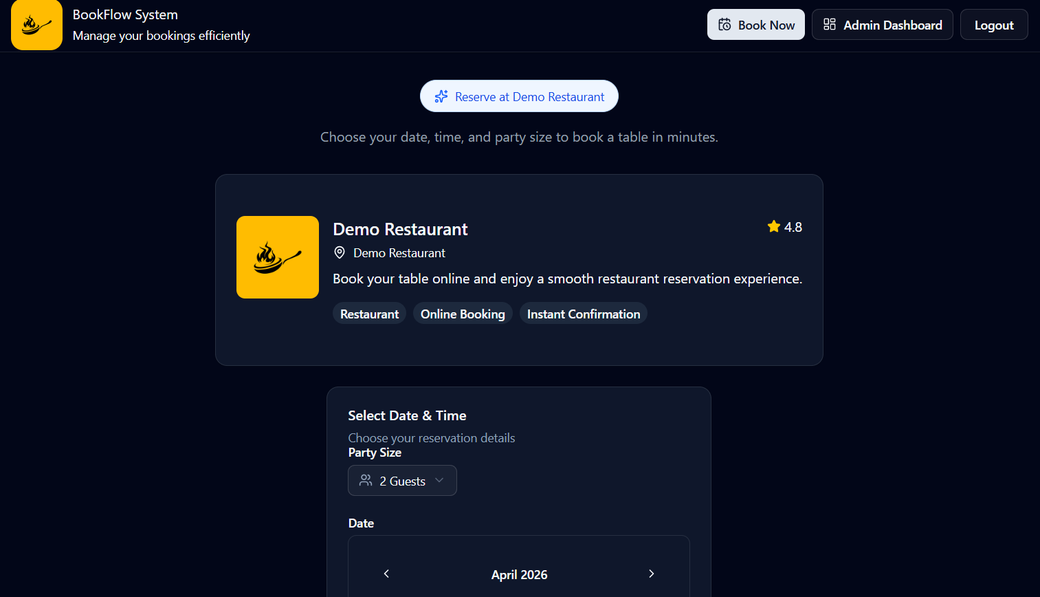 Booking Page Preview